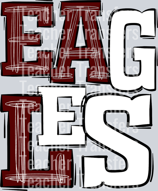 Eagles Maroon and White