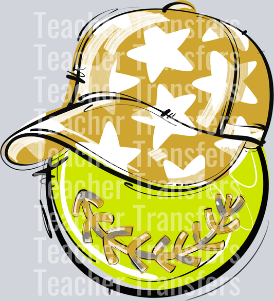 VEGAS PLAY BALL HAPPY FACE SOFTBALL