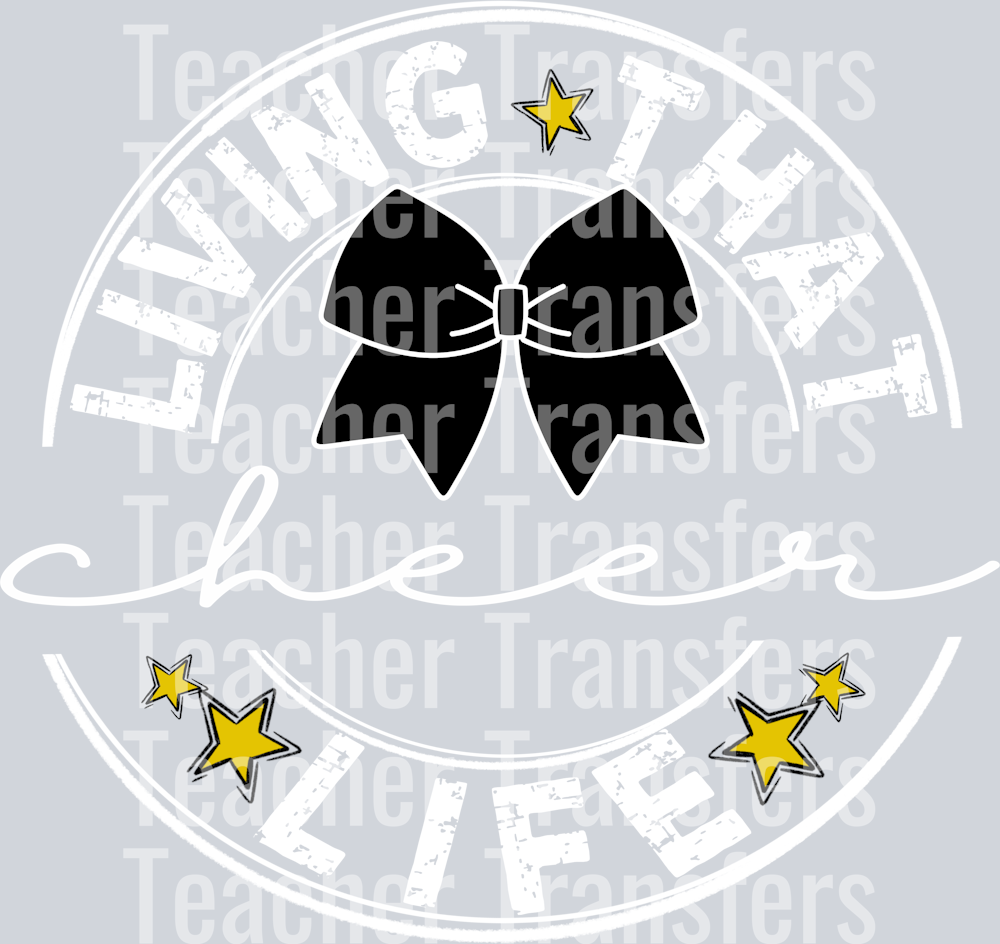 Living That CHEER BOW BLANK Life WHITE