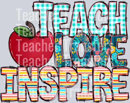 Teach Love Inspire Word Art