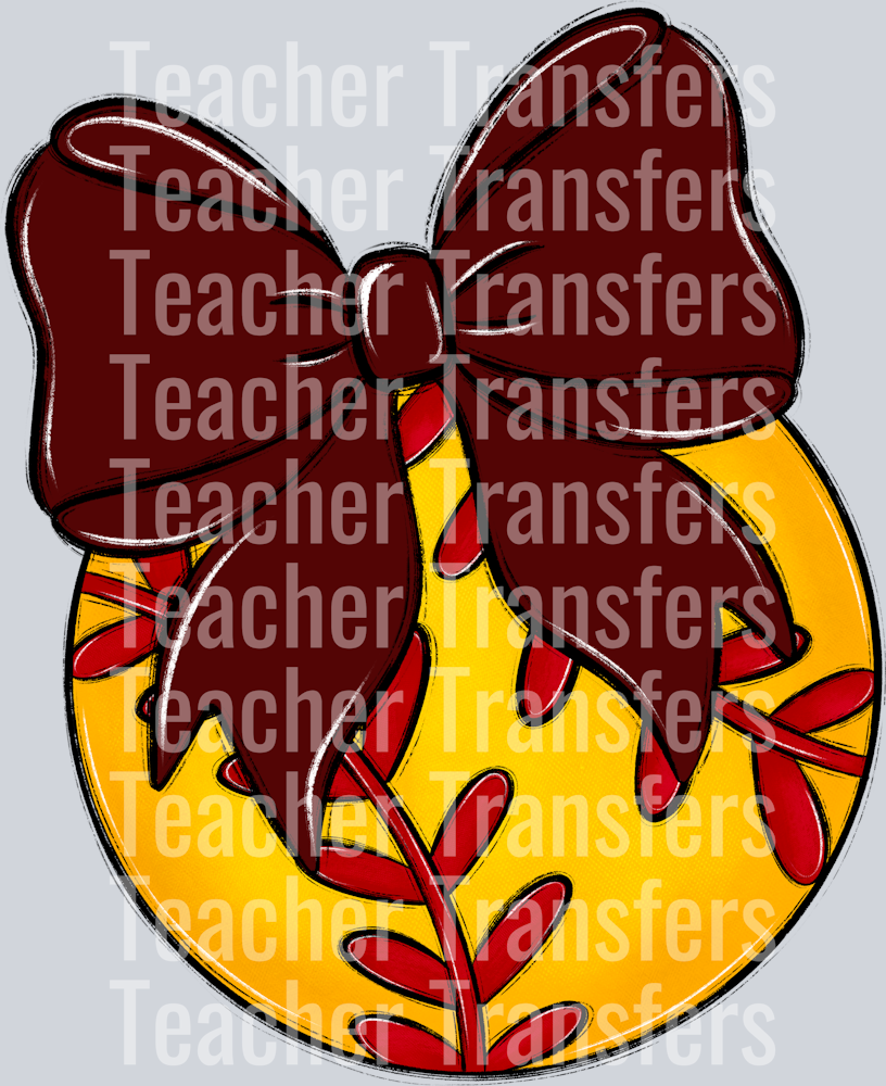 Bows and Balls Softball Maroon