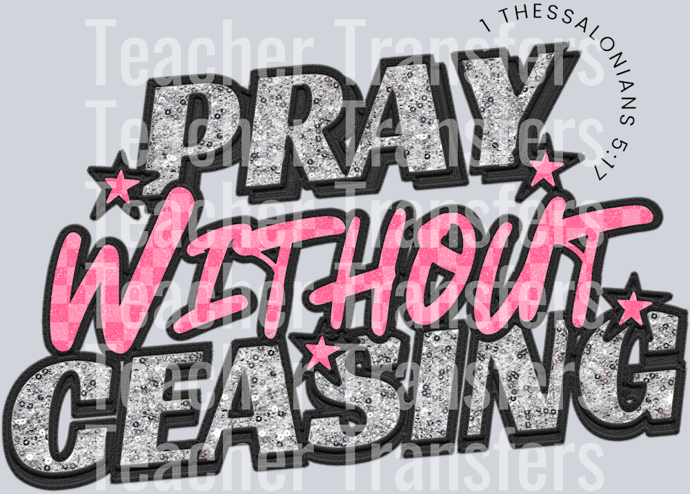 pray without ceasing pink checks HWDS