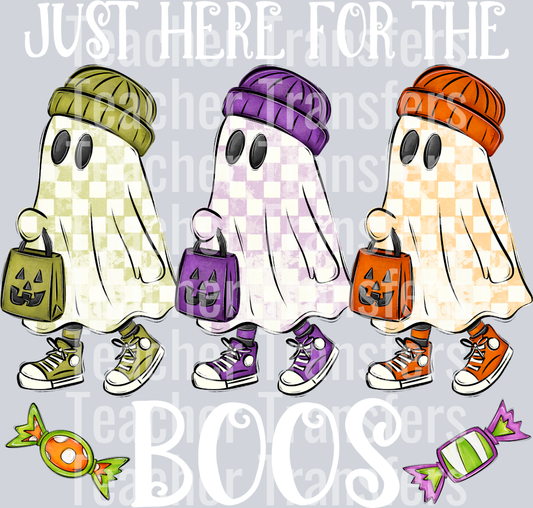 JUST HERE FOR THE BOOS WHITE PRINT