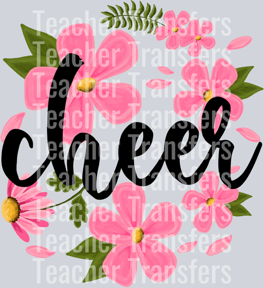 Cheer - BLACK LETTERING Floral Background for Activities