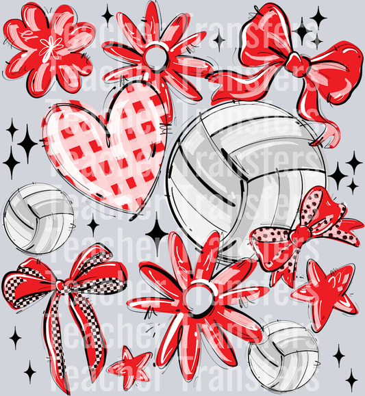 RED PLAY BALL VOLLEYBALL COLLAGE