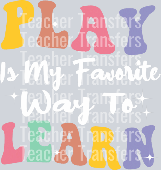 Play Favorite Way To Learn Pediatric Physical Therapy Groovy T-Shirt