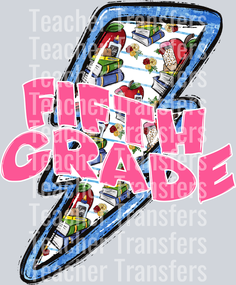 b2s Lightning bolts Fifth Grade NO BACKGROUND