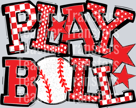 RED PLAY BALL BASEBALL