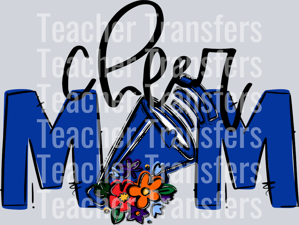 Cheer Mom Royal Blue Flower