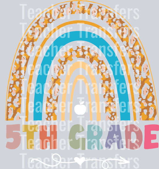 Leopard Rainbow Fifth Grade Teacher Student Back To School-01