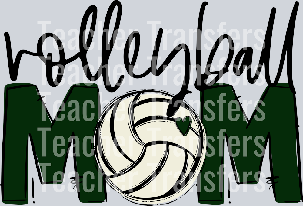 Volleyball Mom Dark Green No Flowers