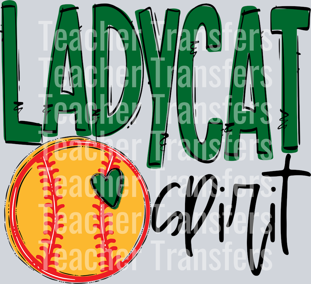 Team Go Spirit Ladycat Softball Kelly Green