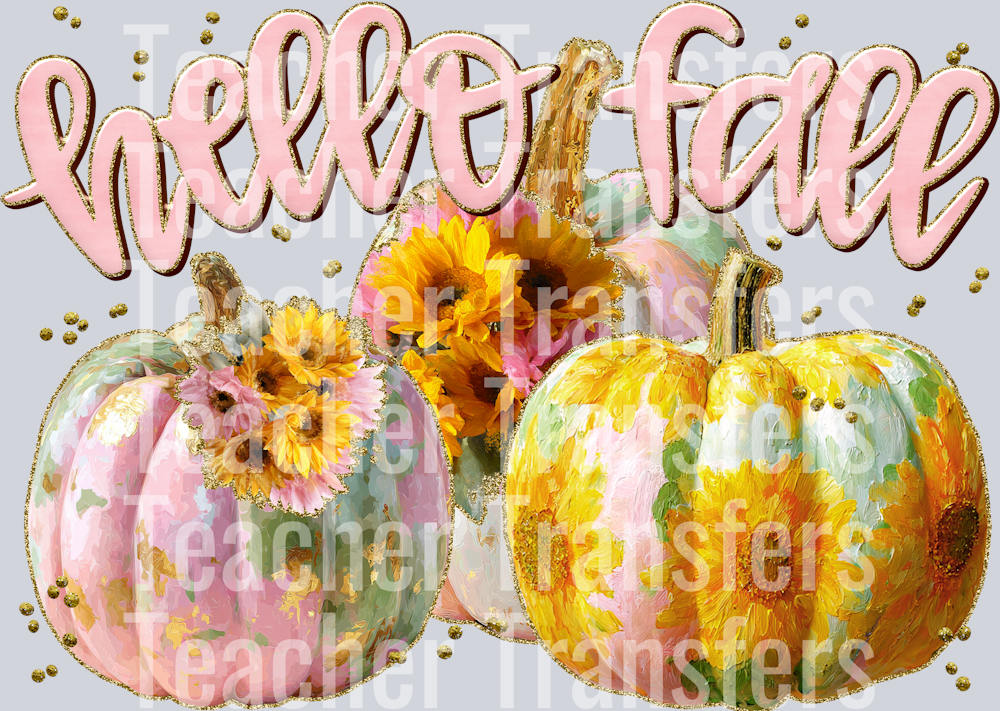 HELLO FALL PINK PUMPKINS