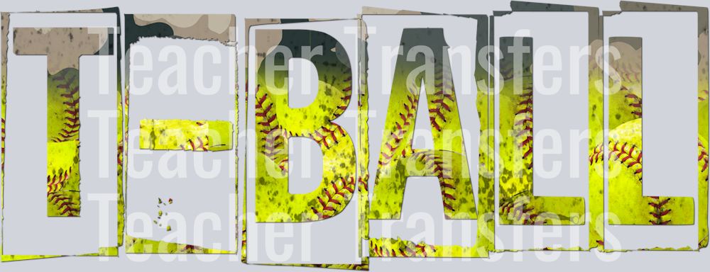 Grunge Sports Words  CAMO TBALL SOFTBALL