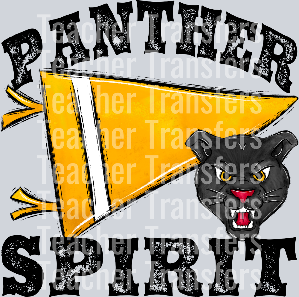 Pennant Mascots PANTHER Spirit Yellow Gold