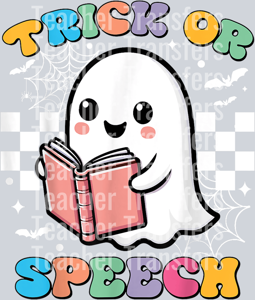 Trick or Speech Retro SLP Halloween Speech Therapy Halloween T-Shirt (1)