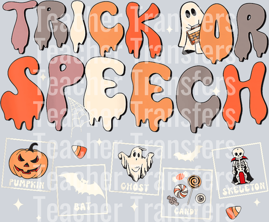 Retro Trick Or Speech SLP Speech Therapy Halloween Costume T-Shirt