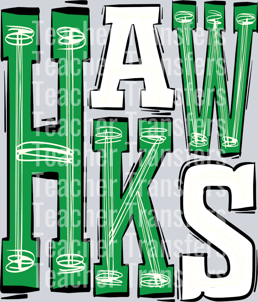 Hawks kelly green white
