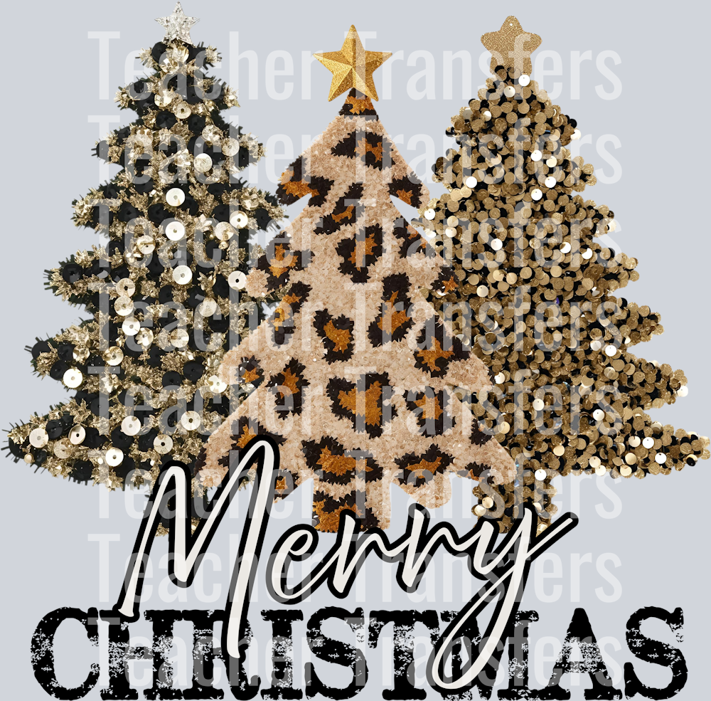 MERRY CHRISTMAS LEOPARD TREE