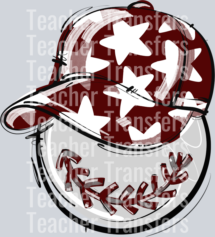 MAROON PLAY BALL HAPPY FACE