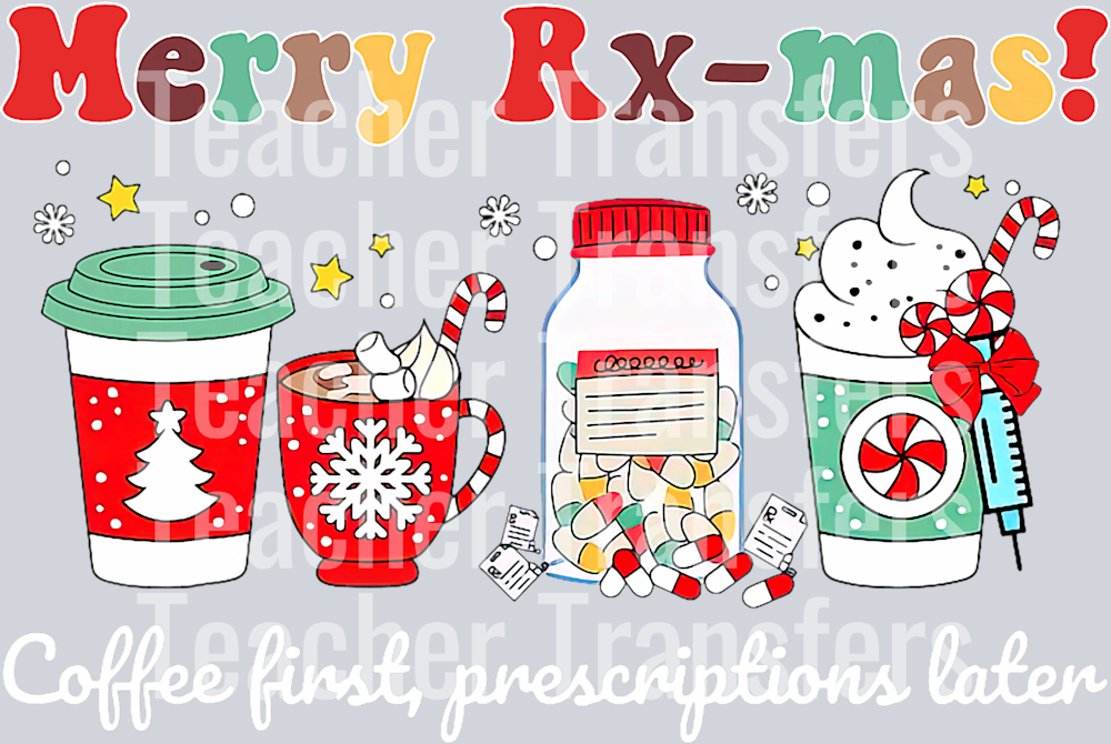 Merry Rx-max Christmas Oncology Pharmacist Pharmacy Tech T-Shirt