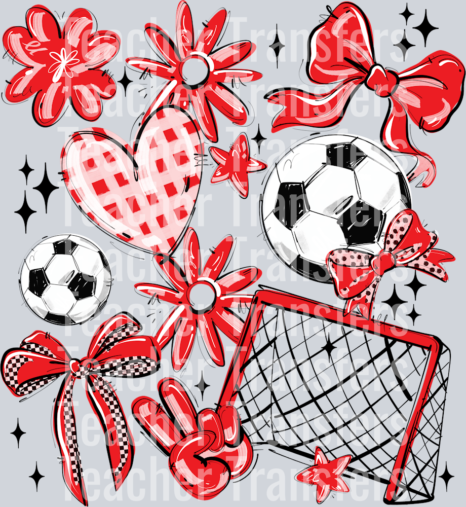 RED SOCCER PLAY BALL COLLAGE
