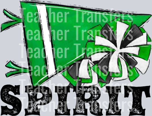 Pennant Mascots BLANK CHEER Spirit Green