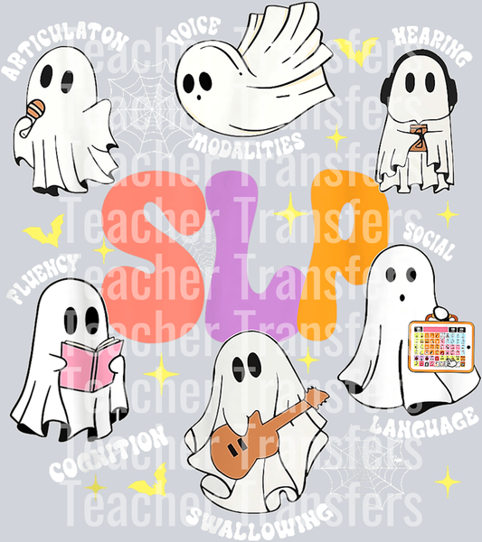 Speech Therapy Spooky Slp Halloween Shirt Cute Ghost T-Shirt