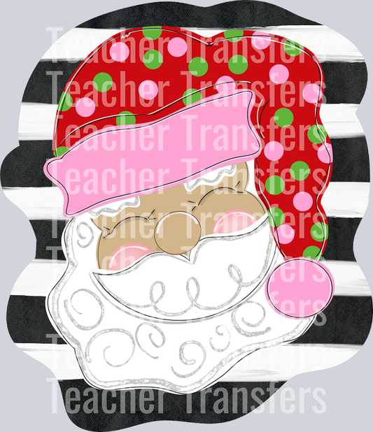 SANTA ORNAMENT POLKA DOTS BACKGROUND