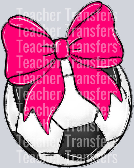 Bows and Balls Soccer Pink