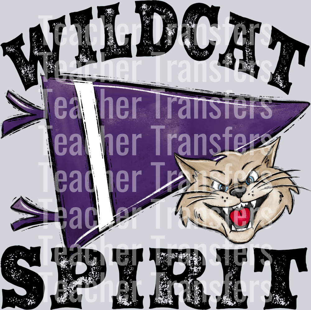 Pennant Mascots WILDCAT Spirit Purple