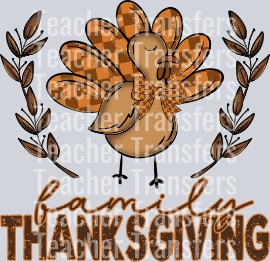 Turkey Family Thanksgiving BOW VERSION