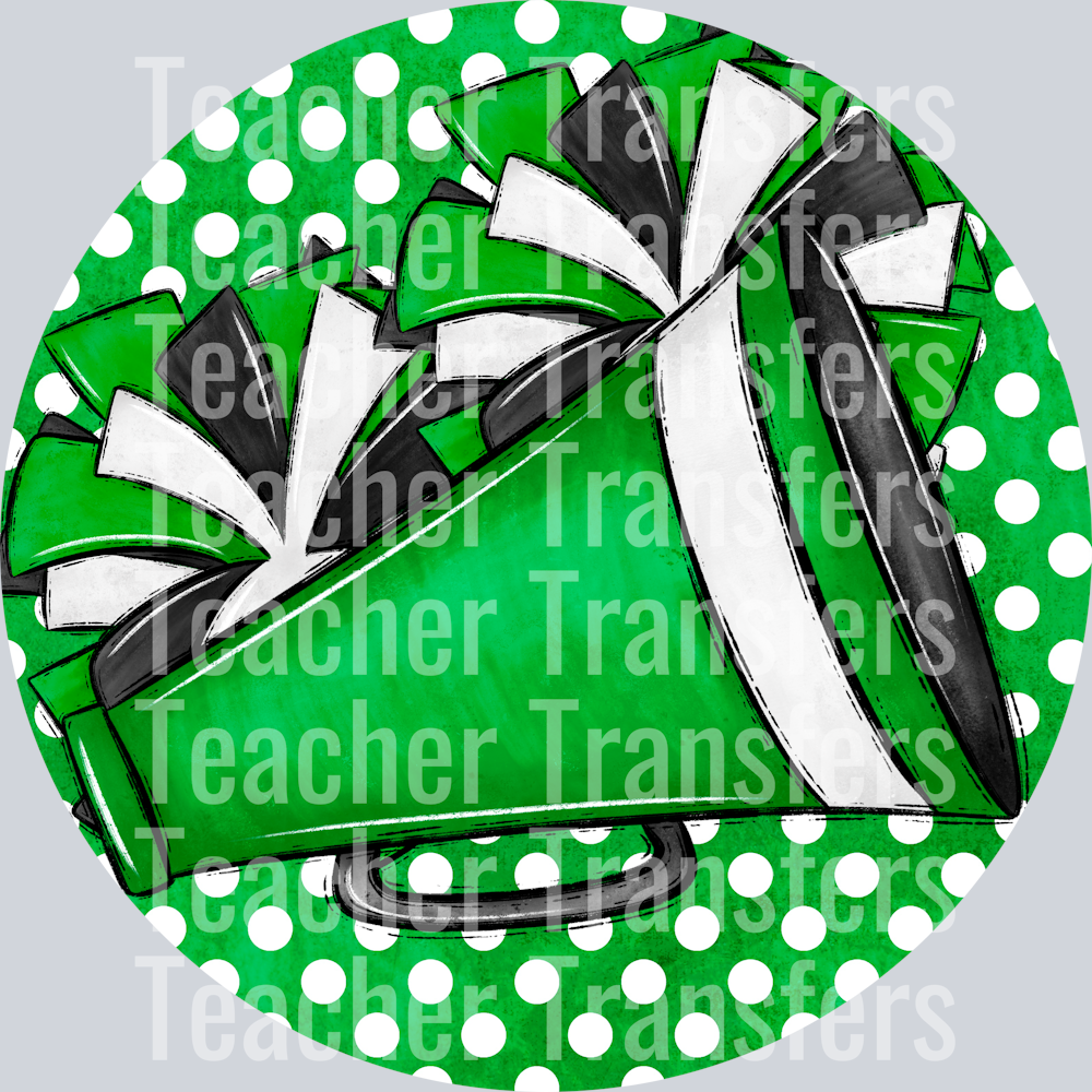 Cheer Pom and Megaphone GREEN