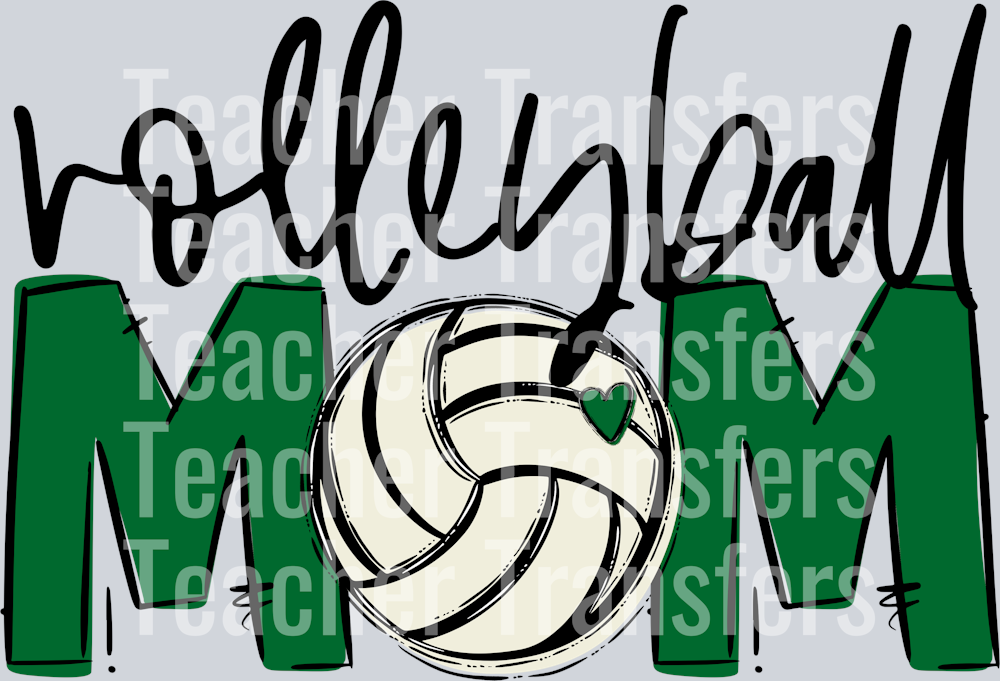 Volleyball Mom kelly green No Flowers