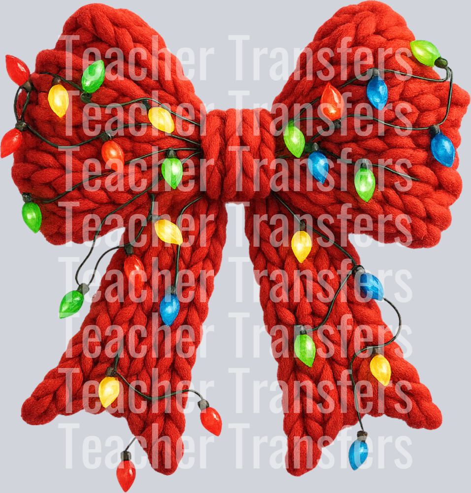 CHRISTMAS LIGHTS BOW RED