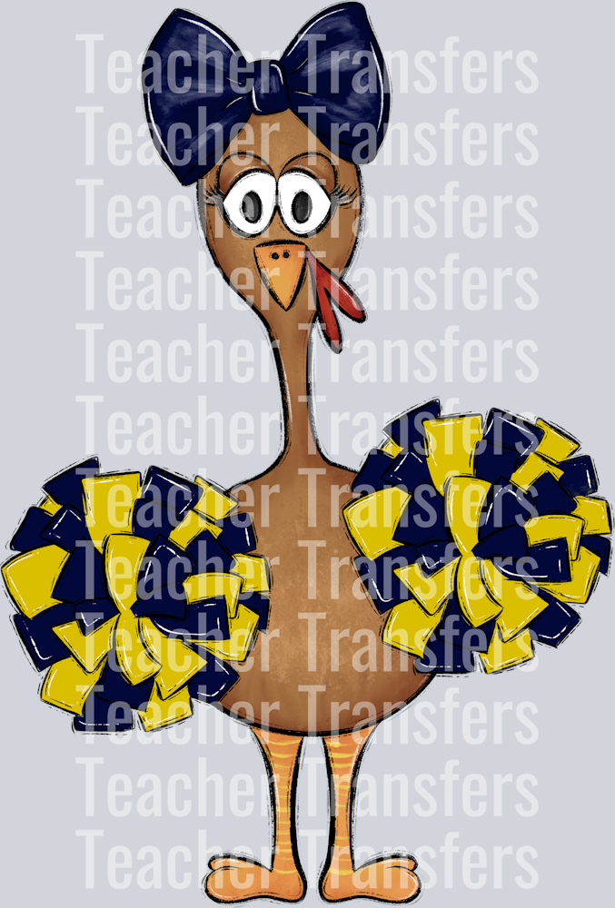 Turkey Family Set Navy and Gold cheer