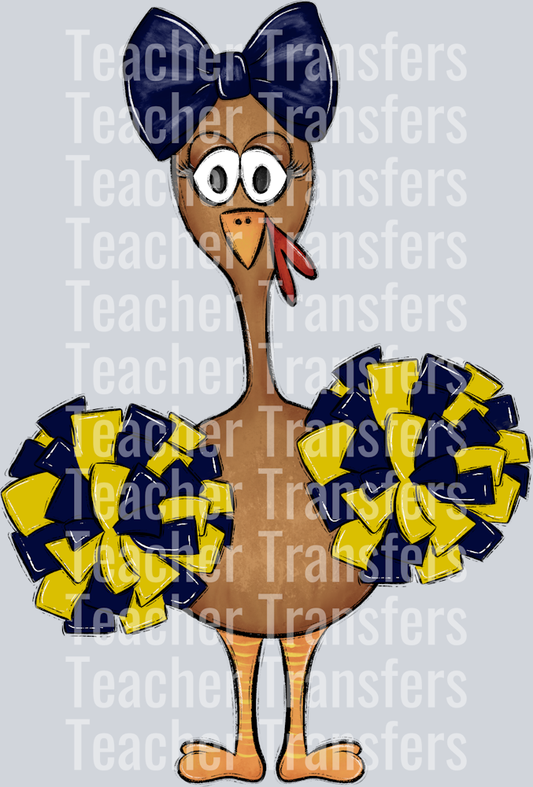Turkey Family Set Navy and Gold cheer