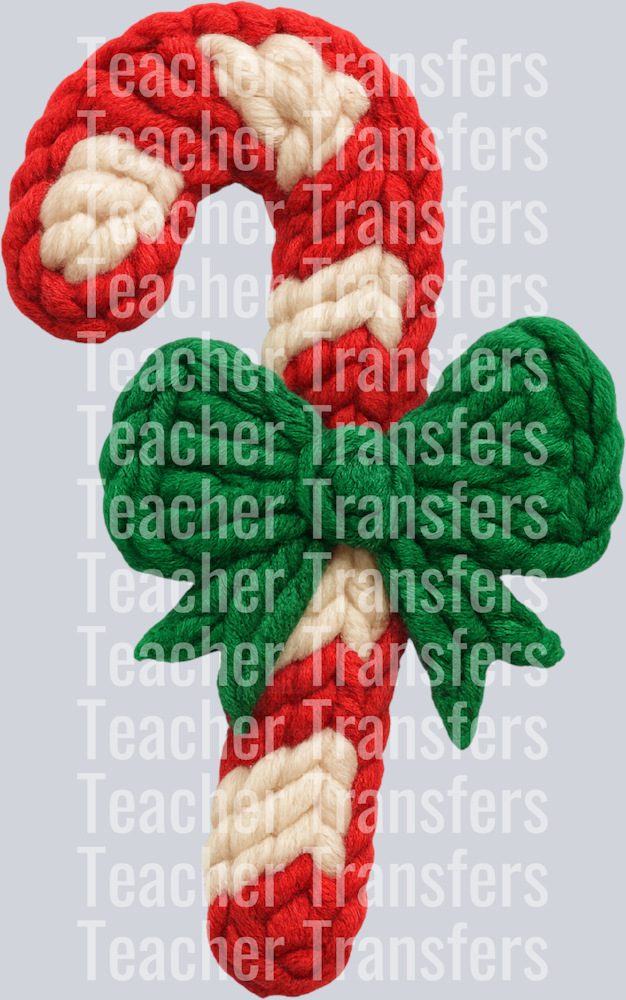 CANDY CANE BOW FAUX YARN