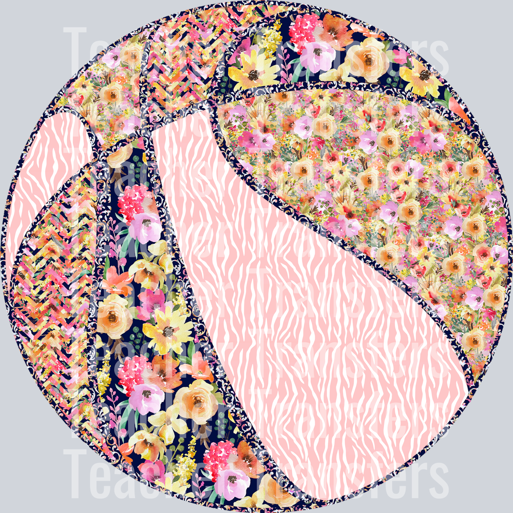 Navy Peach Patchwork Basketball