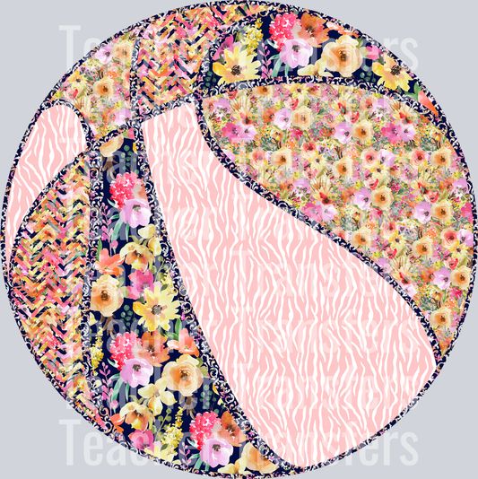 Navy Peach Patchwork Basketball