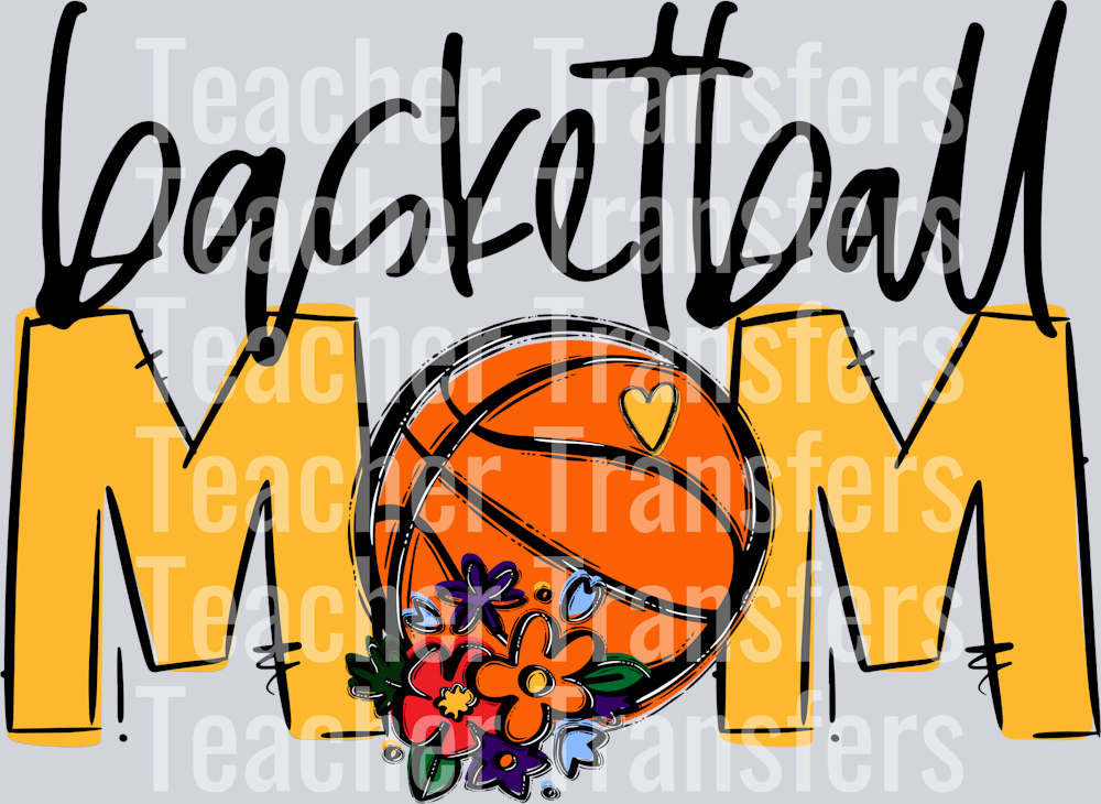 Basketball Mom Yellow gold Flowers