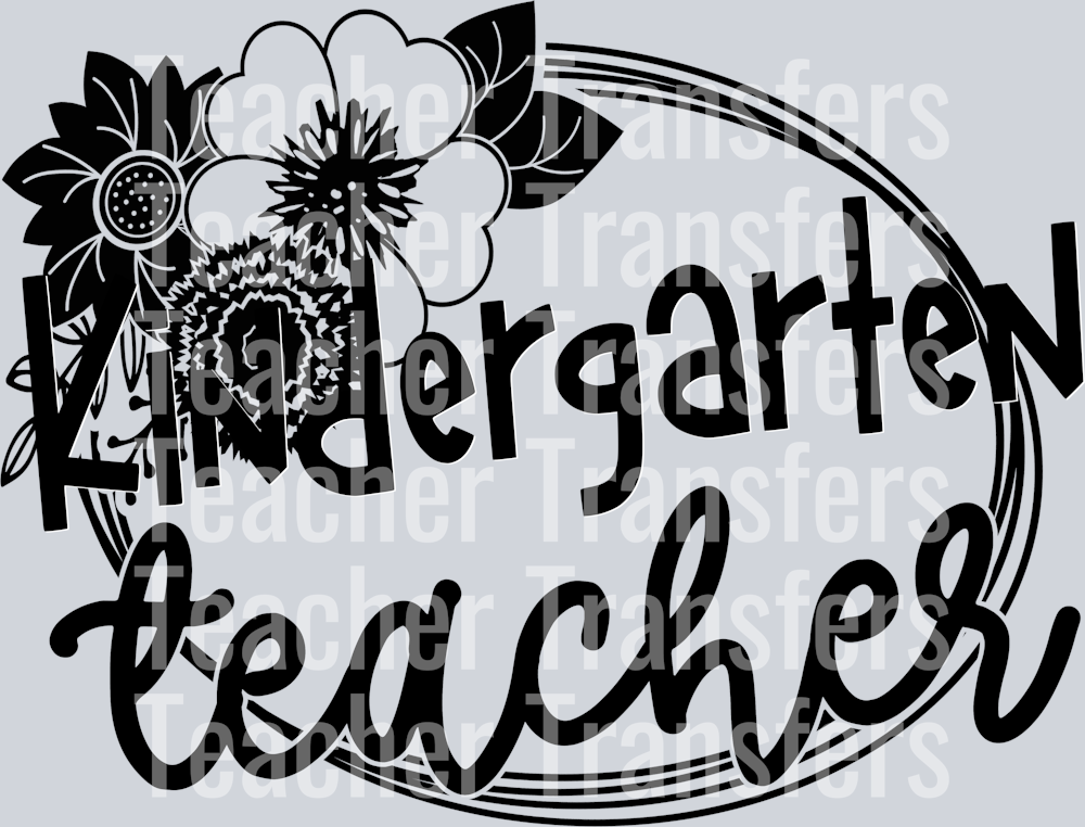 Teacher Floral Frame KINDERGARTEN TEACHER