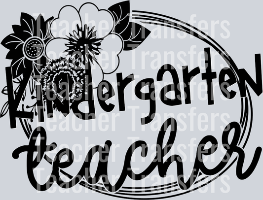 Teacher Floral Frame KINDERGARTEN TEACHER
