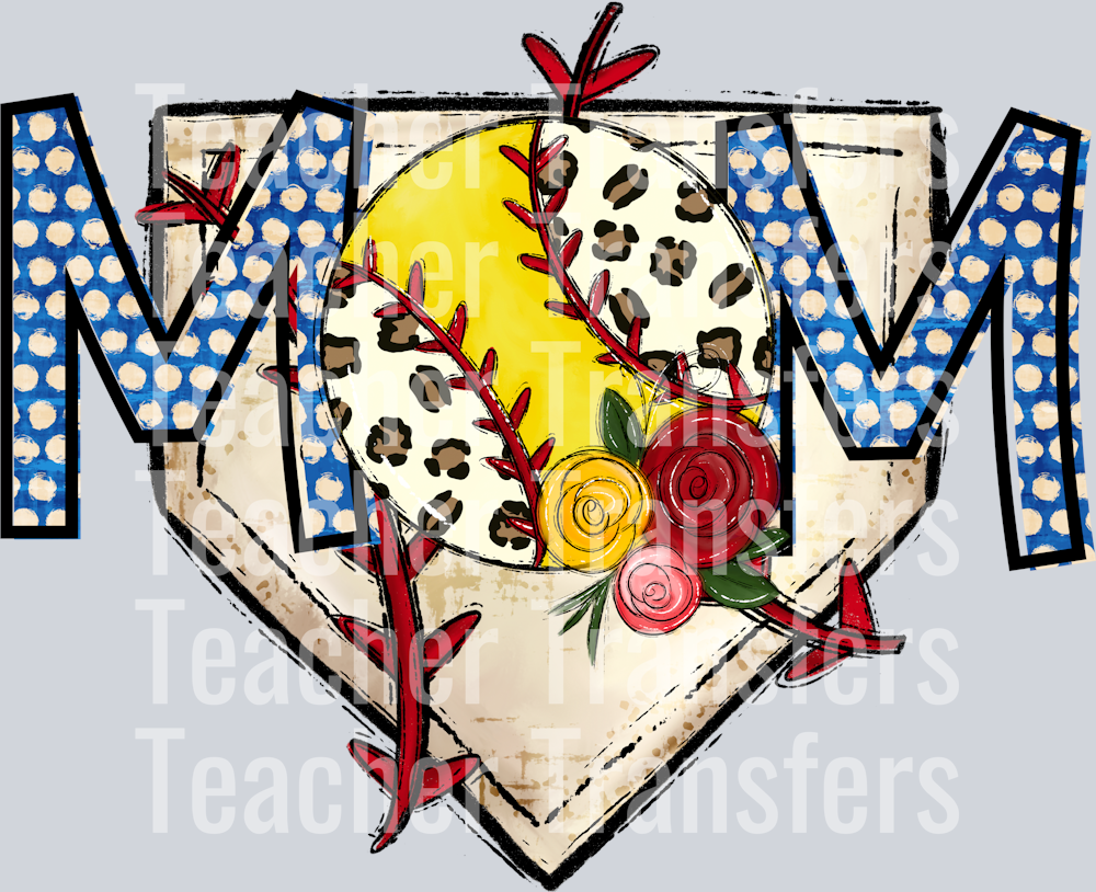 Softball Mom with Leopard Ball