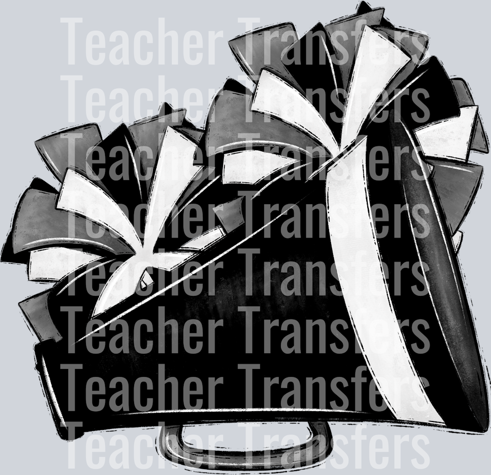 Cheer Poms and Megaphones BLACK