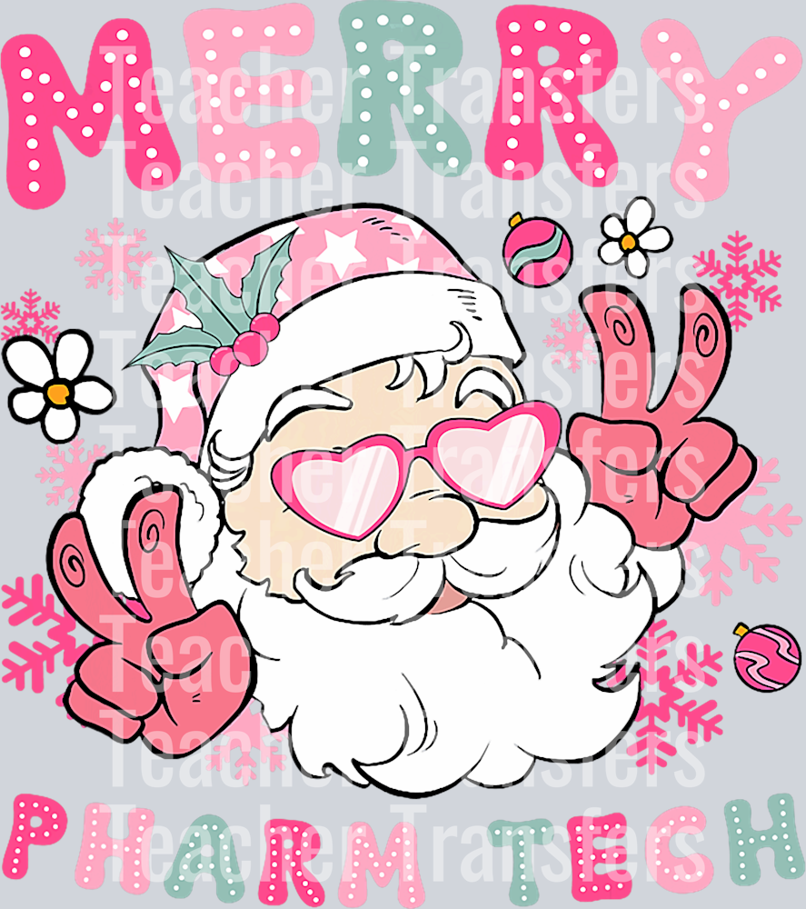 Merry Pharm Tech Christmas Pharmacy Technologist Xmas Party T-Shirt