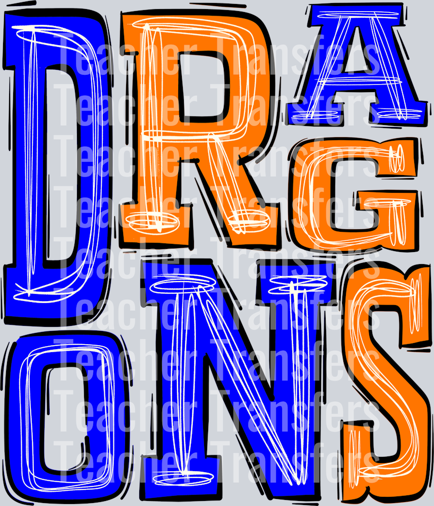 Dragons Blue and Orange