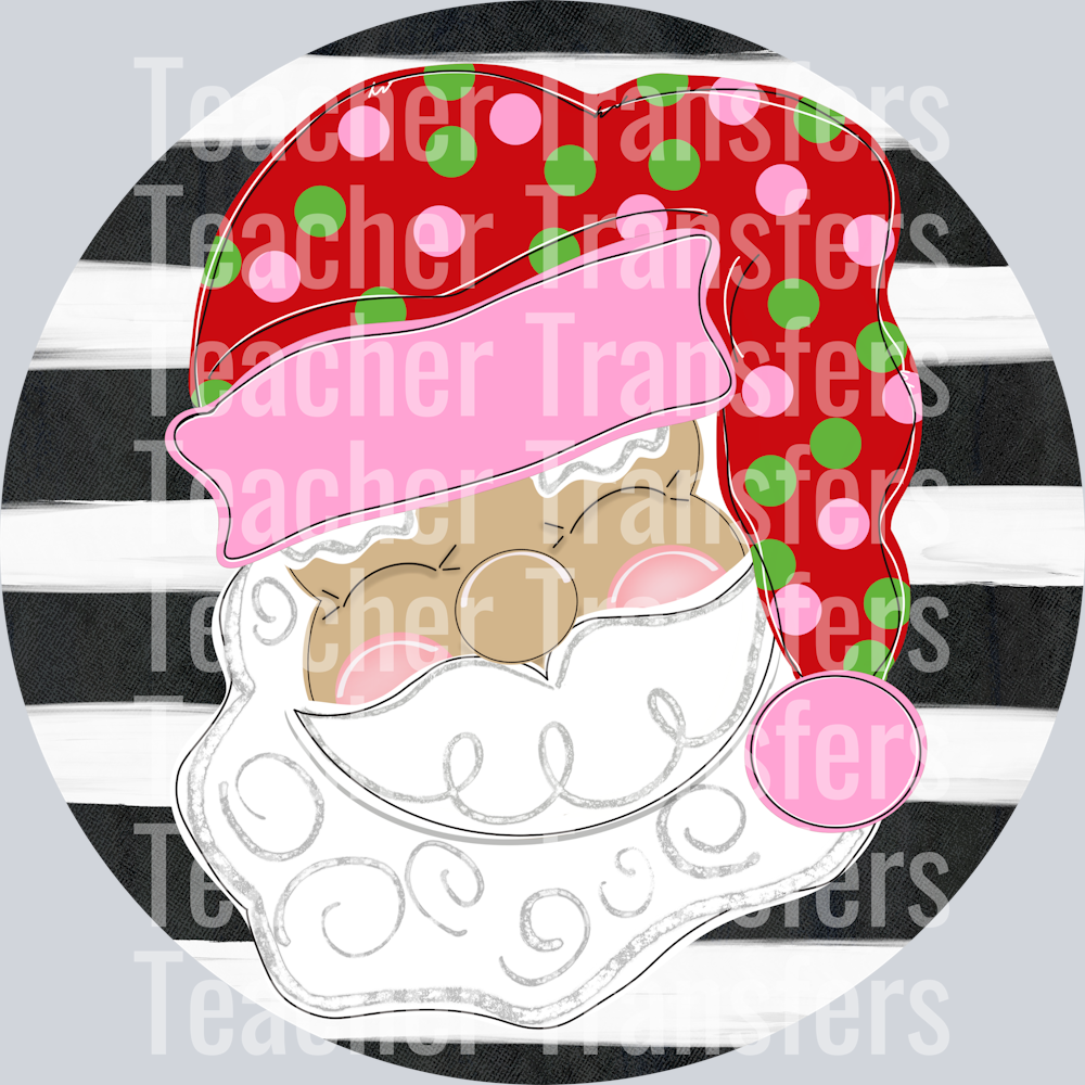 SANTA ORNAMENT POLKA DOTS STRIPE BACKGROUND