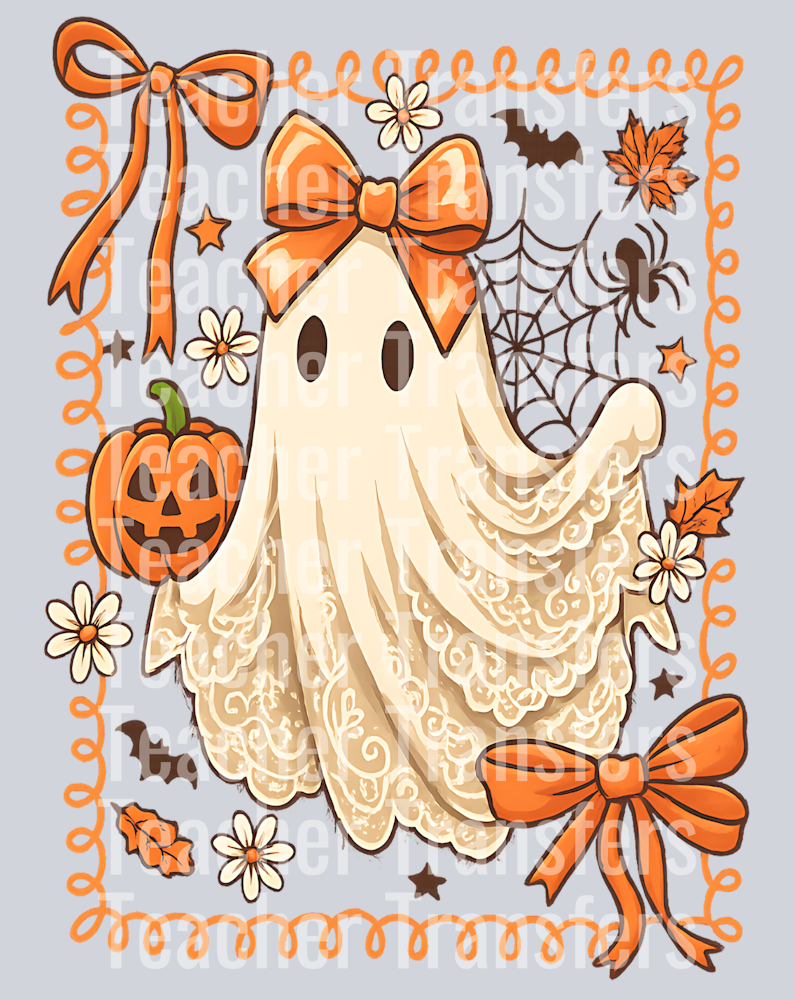 Coquette Lace Halloween Ghost Png 300 DPI