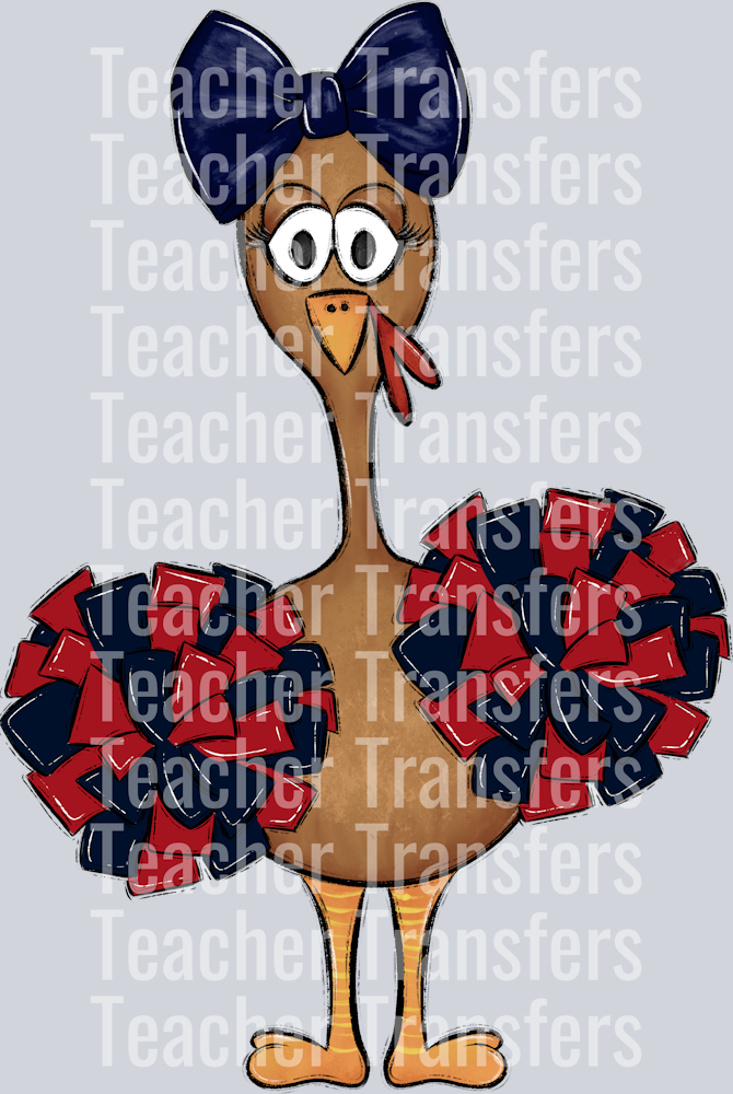 Turkey Family Set Navy and Red cheer